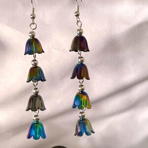 Iridescent Bell Flower Earrings